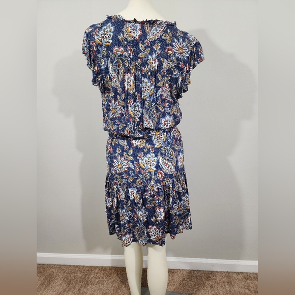 Sold Velvet by Graham and Spencer Paloma tie Waist boho floral mini dress - Picture 5 of 13